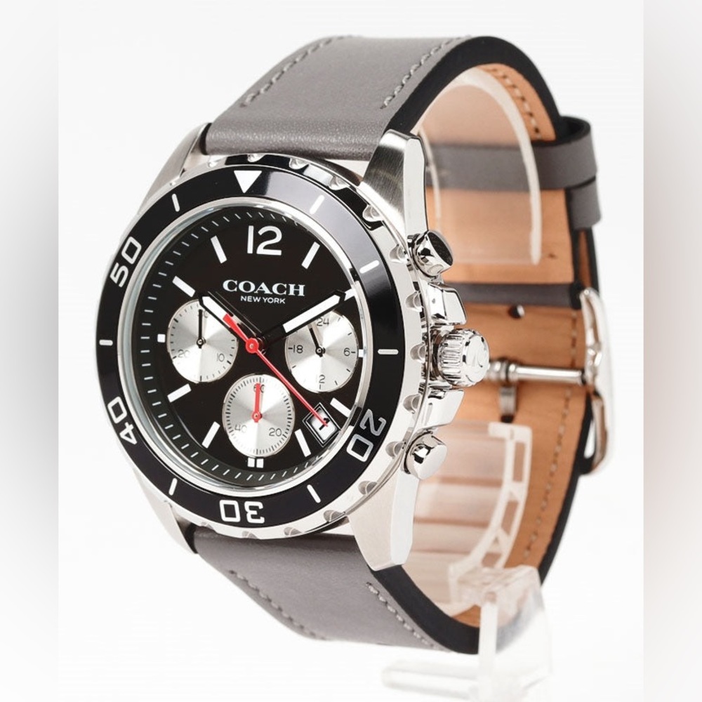 🖤🖤 Coach Kent Grey Dial Grey Leather Strap Watch For Men - 14602561 - Picture 8 of 16
